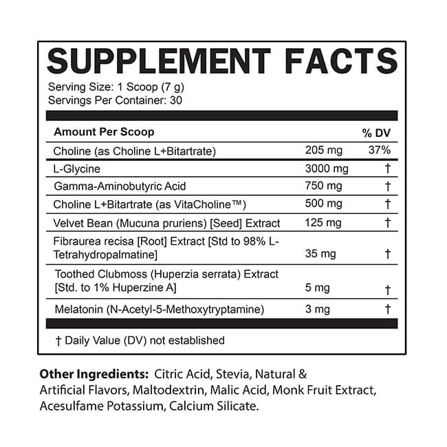 GBNT Supplement Facts - Nutritional Information